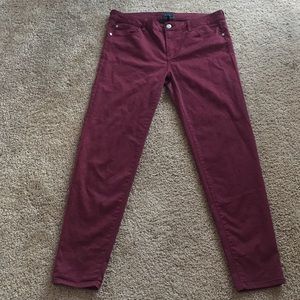 Maroon colored jeans